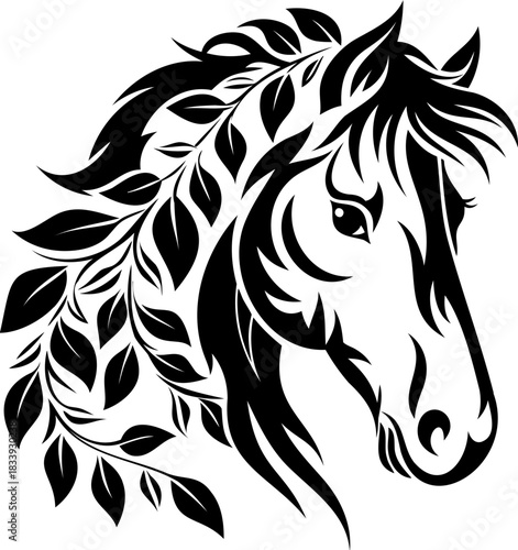 Wallpaper Mural Horse silhouette hand drawing logo design Torontodigital.ca