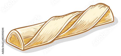 Single Creamy Swirled Candy Sweet Treat Dessert Vector Drawing