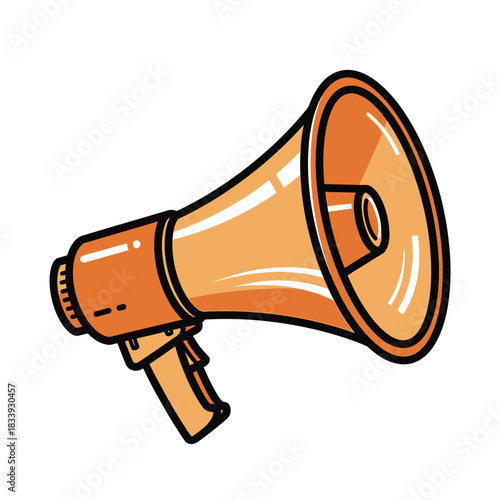Orange Megaphone Illustration: A Symbol of Communication and Announcement.