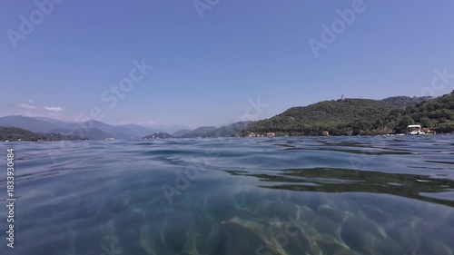 Point of View swimming in Orta Lake, Piedmont Italy
