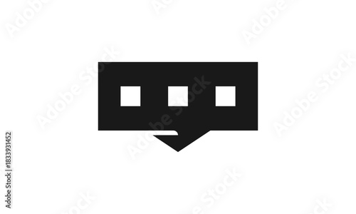Message Chat Icon Vector Design, Speech Bubble Symbol, Communication Message Sign, Mobile App Interface Icon, Customer Support Chat Element, Ideal for Messaging Apps, Communication Services and Tech B