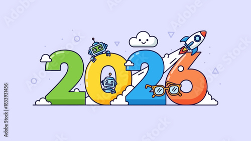 Embrace the Future Innovative 2026 Celebration with AI Robots, Space Exploration, and Digital Progress