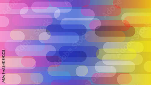 Vibrant Multi-Color Capsule Pattern – Modern Abstract Gradient Background. Vibrant Rainbow Gradient with Soft Overlapping Capsules, Modern Geometric Abstract Background.