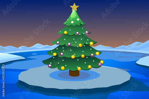 Christmas tree on ice floe