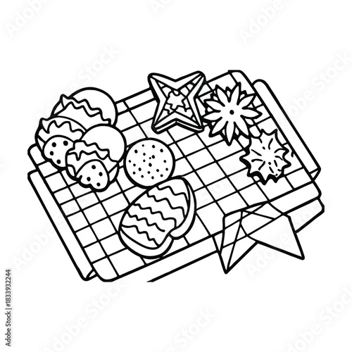 Christmas cookies on cooling rack