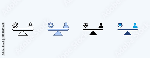 Performance Measurement Multiple Icon Illustration Vector