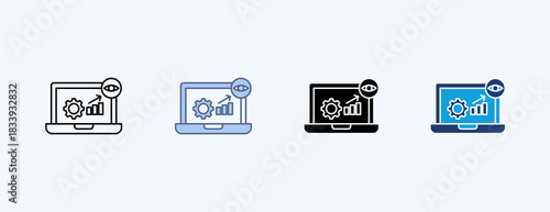 Productivity Monitoring Multiple Icon Illustration Vector