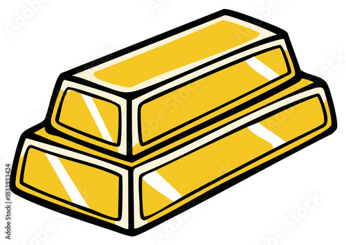 Stacked Gold Bars Illustration