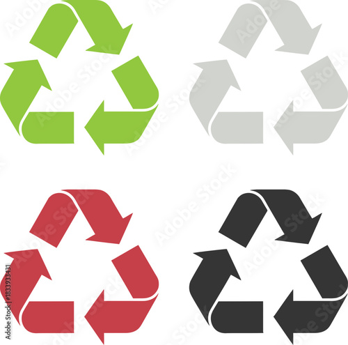 Diverse Recycling Symbols on Black Background Highlighting Sustainability and Waste Management for Environmental Conservation Efforts