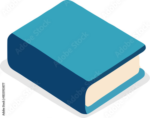 Isometric blue book icon isolated on