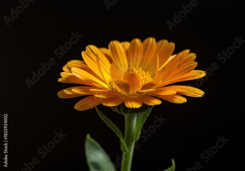 Vibrant calendula blossoms unfold their delicate, golden petals under warm light, showcasing nature's cheerful and calming botanical beauty ,sun ,yellow ,macro