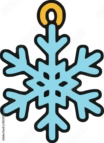 Cute blue snowflake charm or pendant isolated on