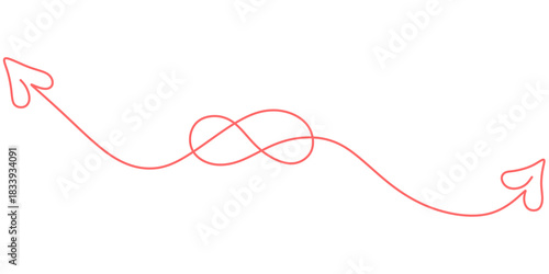 pink love arrow line vector design for valentine's day