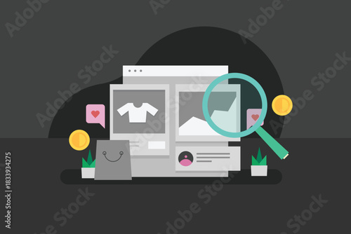 eCommerce website using analytics software to monitor online traffic, customer browsing behavior, sales and conversions.