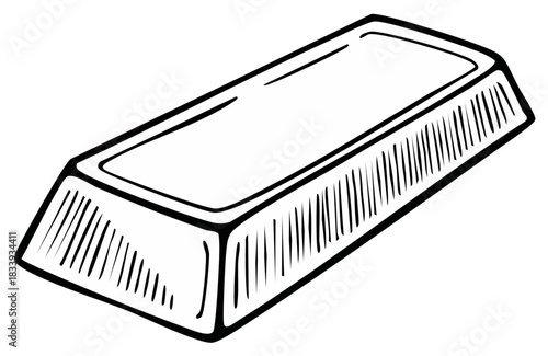 Hand Drawn Gold Bar Sketch Illustration Symbolizing Wealth and Financial Success