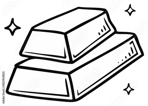 Gold bars icon illustration