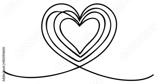 Hand drawn multiple hearts vector illustration for love and affection concept or valentines day card design element