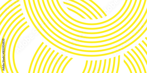 Doodle ramen banner. Yellow asian ramen pattern background. Wave abstract horizontal pattern