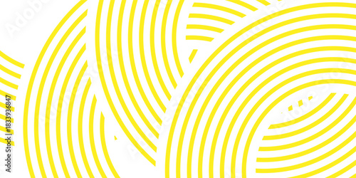 Doodle ramen banner. Yellow asian ramen pattern background. Wave abstract horizontal pattern