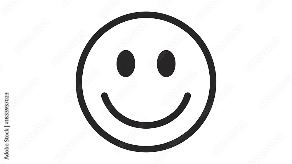 Fototapeta premium Happy face icon concept line illustration