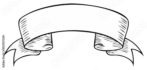 Drawn Banner with Empty Space for Text