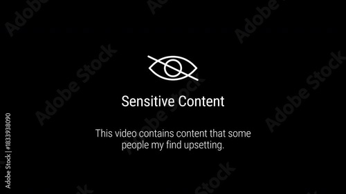 Abstract sensitive content censorship concept animation,Sensitive Content Censorship with Text 