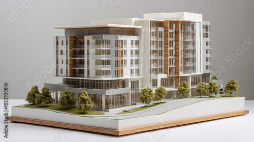 Minimal modern building mockup architectural concept