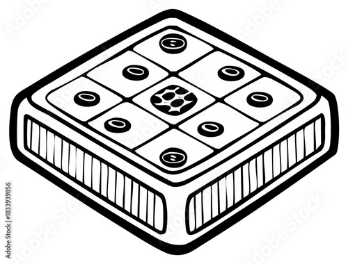 Stylized Isometric Illustration of a Board Game or Console