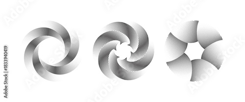 Geometric Dotted Halftone Spiral Shape Pattern Vector Illustration.
