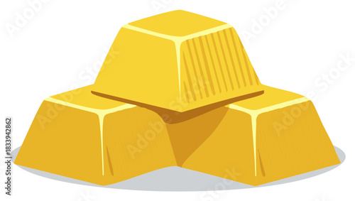 Three stacked golden bars representing wealth and prosperity