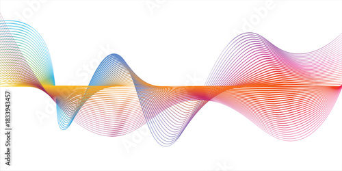 Horizontal elegant blue wave, abstract halftone background. Vector poster design