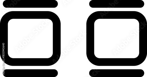 Two black outline icons of generic cylindrical containers or cans on a white background