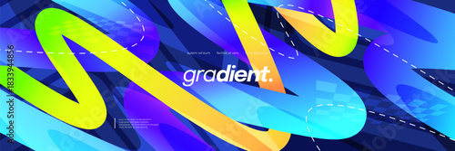 Abstract and Dynamic Background with Colorful Gradient Lines and Dotted Lines. for Business, Corporate, Institution, Party, Seminar, Advertisement or Promotion Background