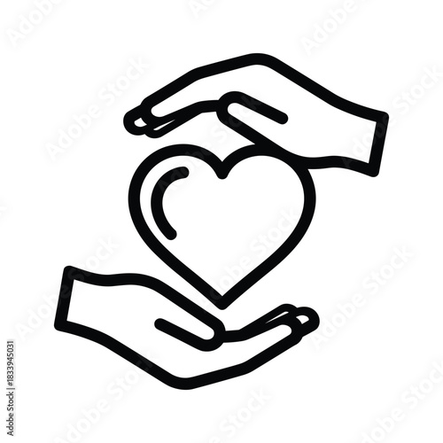 Hands holding a heart shape isolated on, love and care concept