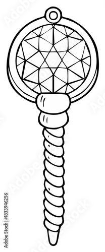 Ornate Crystal Gemstone Pendant with Twisted Handle Design Element