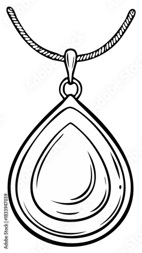 Elegant teardrop pendant on a delicate rope chain jewelry design
