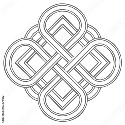 Intricate Interlocking Knot Abstract Decorative Element