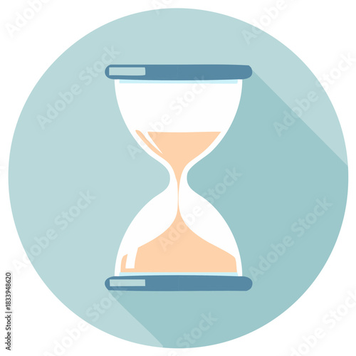 Hourglass timer with falling sand representing limited time and business deadlines