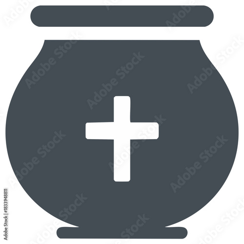 Religious Holy Water Font With Christian Cross Symbol