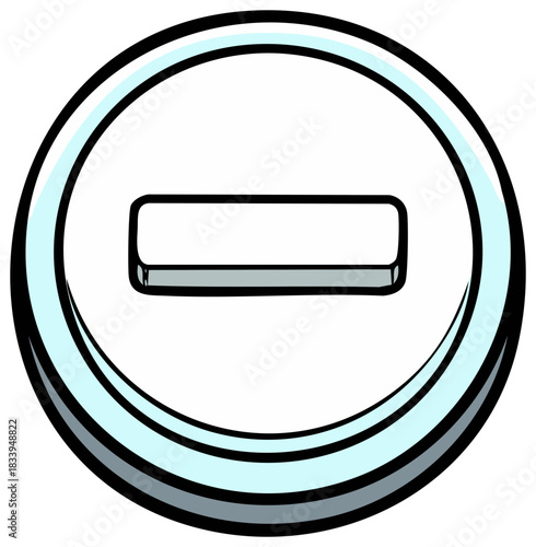 Stylized minus symbol inside a circular border with a light blue gradient and black outline