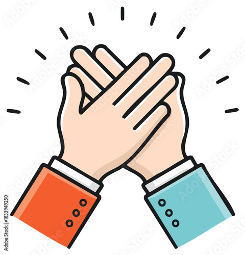 Hands clapping together to show applause and celebration