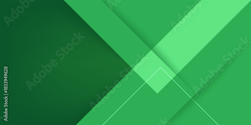 Colorful papercut abstract 3D background with gradient green square pattern combination bright color on background. Eps10 vector