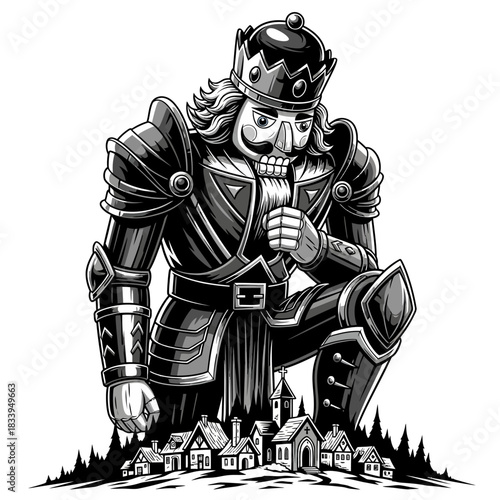 Nutcracker king toy christmas holiday decoration festive season celebration tradition wooden soldier figurine artwork design