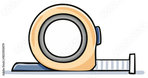 Simple Hand Drawn Tape Measure Tool for Measurement and Construction Projects