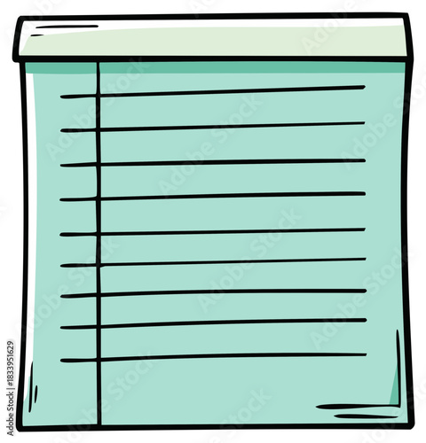 Doodle illustration of a blank lined notepad for taking notes or making a to-do list