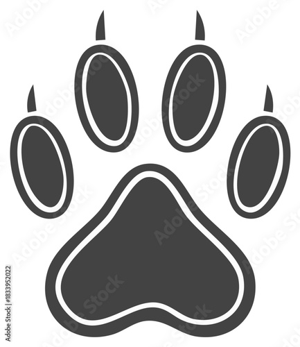 Stylized Animal Paw Print Vector Illustration for Pet and Wildlife Concepts