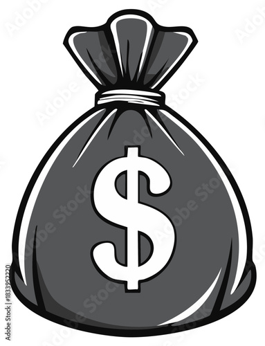 Money Bag with Dollar Sign Graphic Illustration