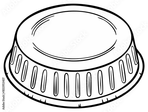 Vector Icon Line Art of a Ramekin Soufflé Dish or Condiment Cup