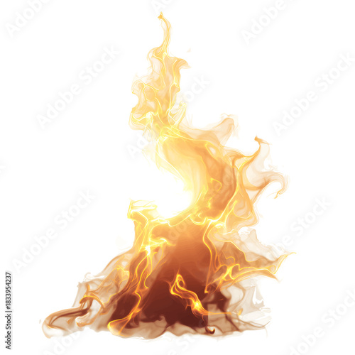 Capture the vibrant energy of fire with this fiery orange and yellow smoke design, perfect for adding a dynamic and abstract touch to your creative projects