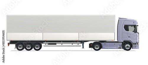 icon logo sign grey truck super auto haul diesel big large heavy long box side view blank dump power euro 3d load semi lorry work safety motor wings vector style detail view white

